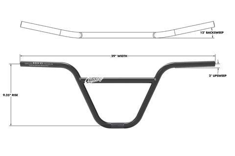 MANUBRIO ODYSSEY BOSS V2 9.25" NEGRO